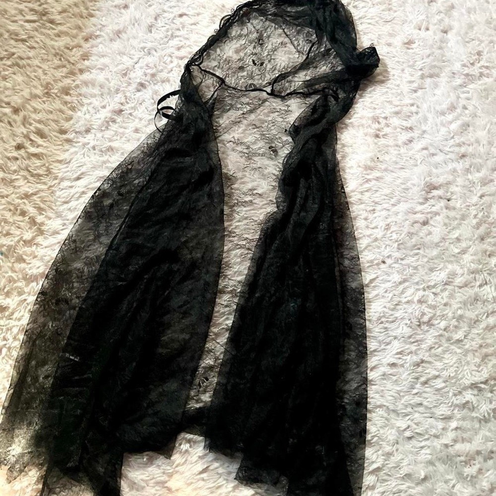 Black Lace Whimsygoth Dark Fairy Victorian Cosplay Hooded Cape Womens OS Costume
